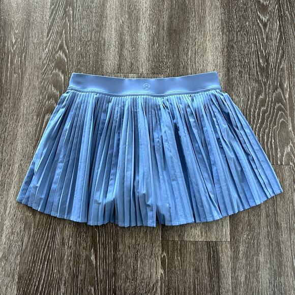 EUC Lululemon Oasis Blue Varsity Pleated Tennis Skort 8 Hi-Rise Athletic Skirt - Picture 7 of 16